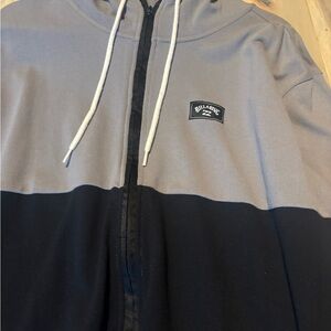 Billabong Men's Gray and Black Hooded zip-up. NWT